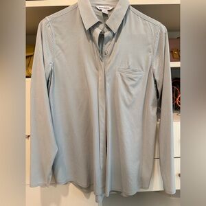 Athleta pale green Striped Shirt